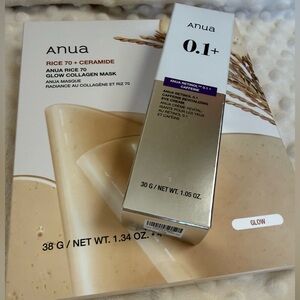 Anua retinol eye cream and collagen masks bundle set
